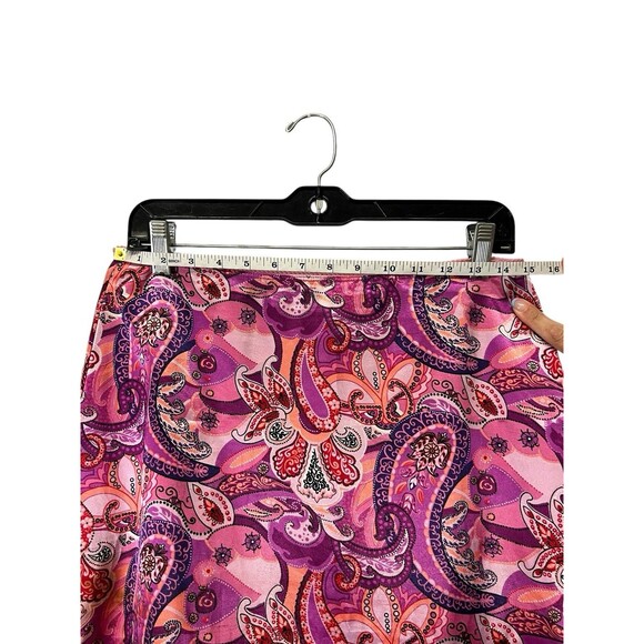 Vintage Y2K  Xhilaration Paisley Satin Midi Skirt Beaded Trim Whimsigoth Medium - Picture 5 of 12